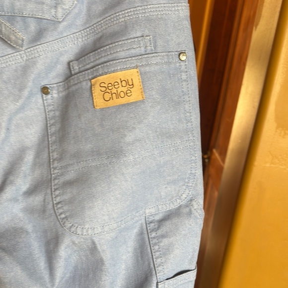 See by Chloé Carpenter Light Blue Jeans Size 6 - Picture 8 of 11